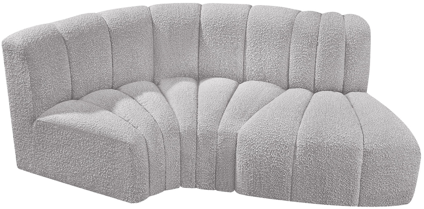 Arc - Boucle Fabric 3 Piece Modular L-Shaped Sofa - Simple Home Plus