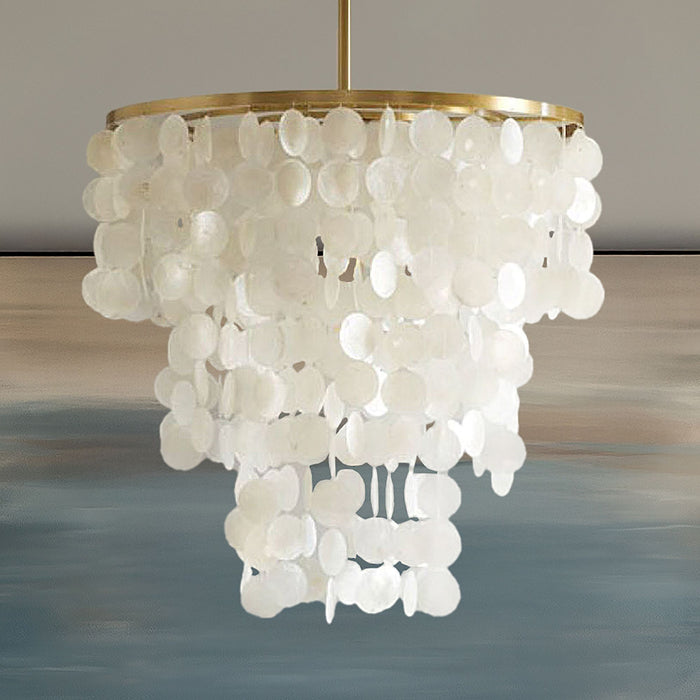 Isla - Capiz Chandelier - White - Simple Home Plus