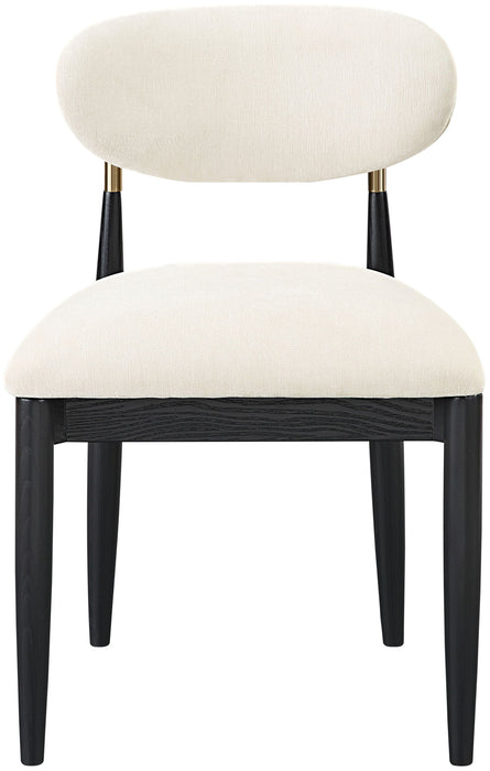 Riccio - Fabric Dining Side Chair (Set of 2) - Black And Gold Frame - Simple Home Plus
