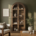 Corva - Solid Wood, Oak Veneer And Stainless Steel Storage Cabinet - Simple Home Plus