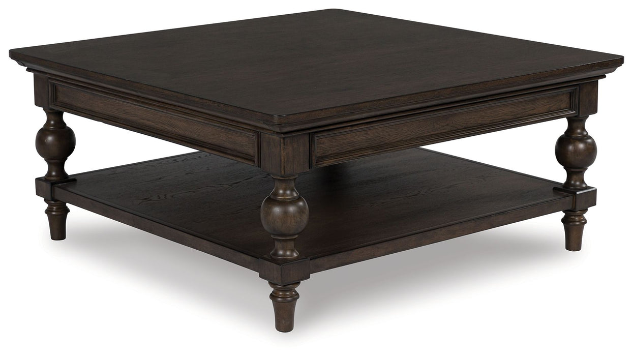 Veramond - Dark Brown - Square Cocktail Table - Simple Home Plus