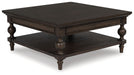Veramond - Dark Brown - Square Cocktail Table - Simple Home Plus