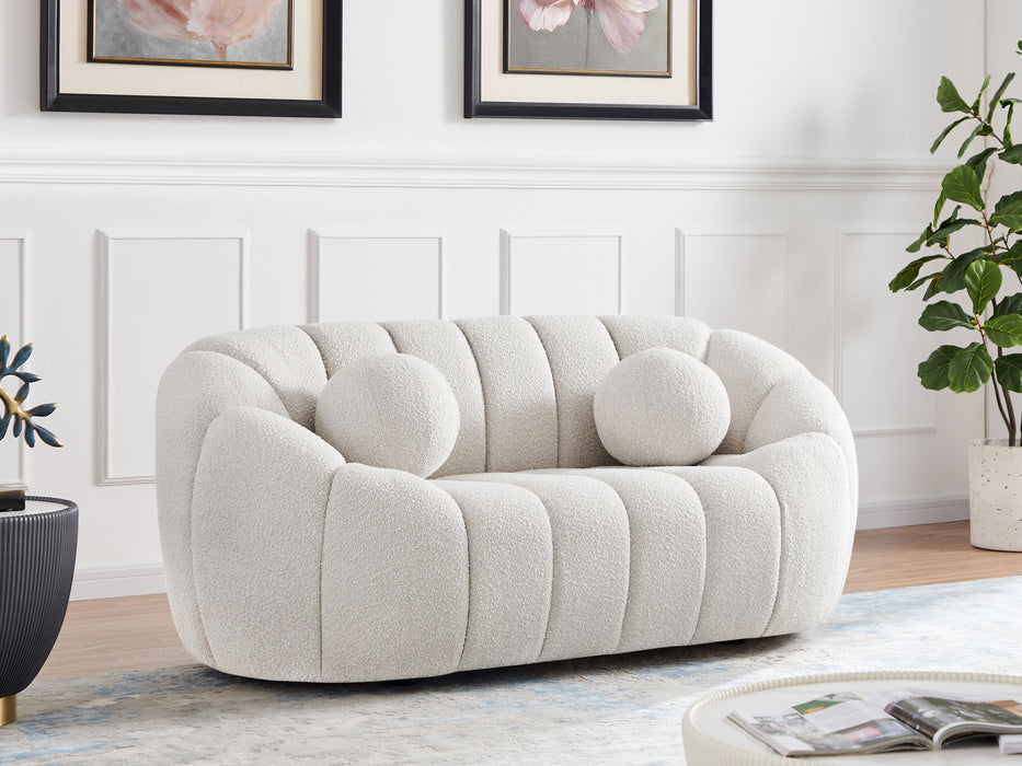 Elijah - Boucle Fabric Loveseat - Simple Home Plus