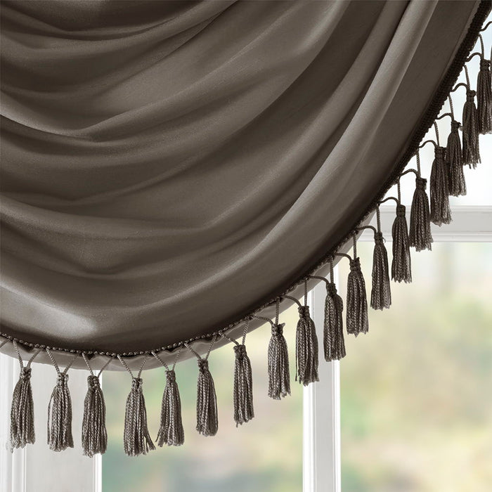 Elena - Waterfall Embellished Valance - Pewter - Simple Home Plus