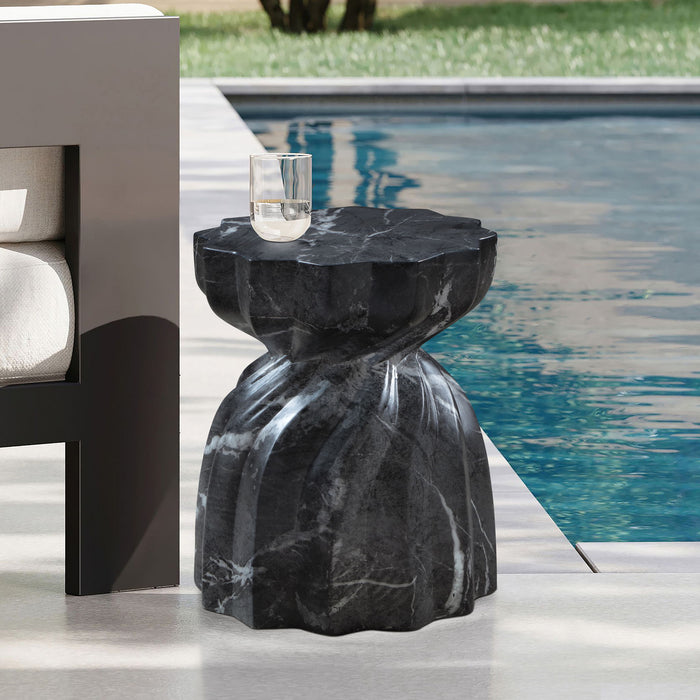 Caserta - Marble Finish Concrete End Table - Simple Home Plus