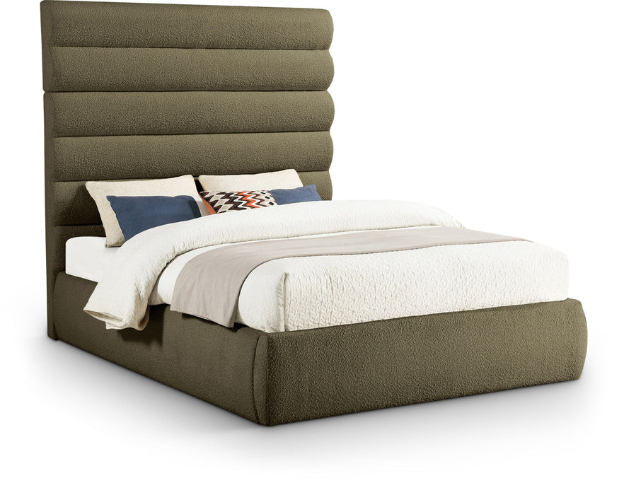 Adam - Boucle Fabric Bed With 70.5" Headboard - Simple Home Plus