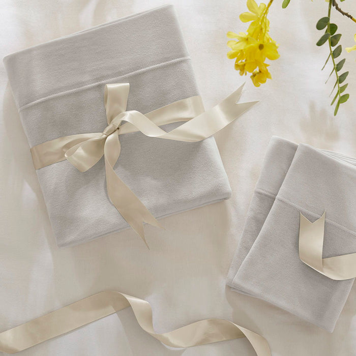 Blend Jersey Knit - 4 Piece Queen All Season Sheet Set - Gray - Simple Home Plus