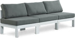 Nizuc - Outdoor Patio 3 Seat Armless Modular Sofa With White Frame - Simple Home Plus
