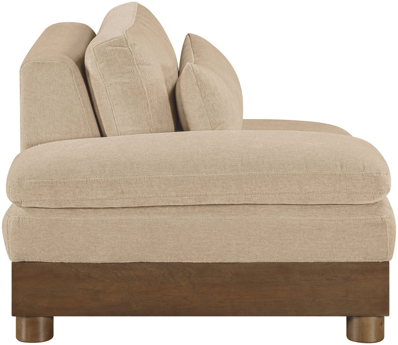Turin - Chenille Fabric Upholstered Modular Arm Chair - Walnut Base - Simple Home Plus