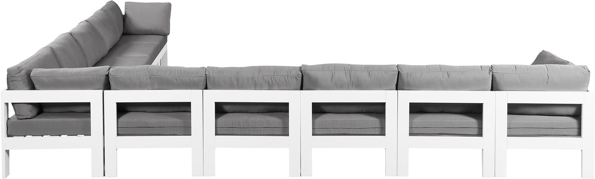 Nizuc - Outdoor Patio 10 Piece Modular Sectional With White Frame - Simple Home Plus