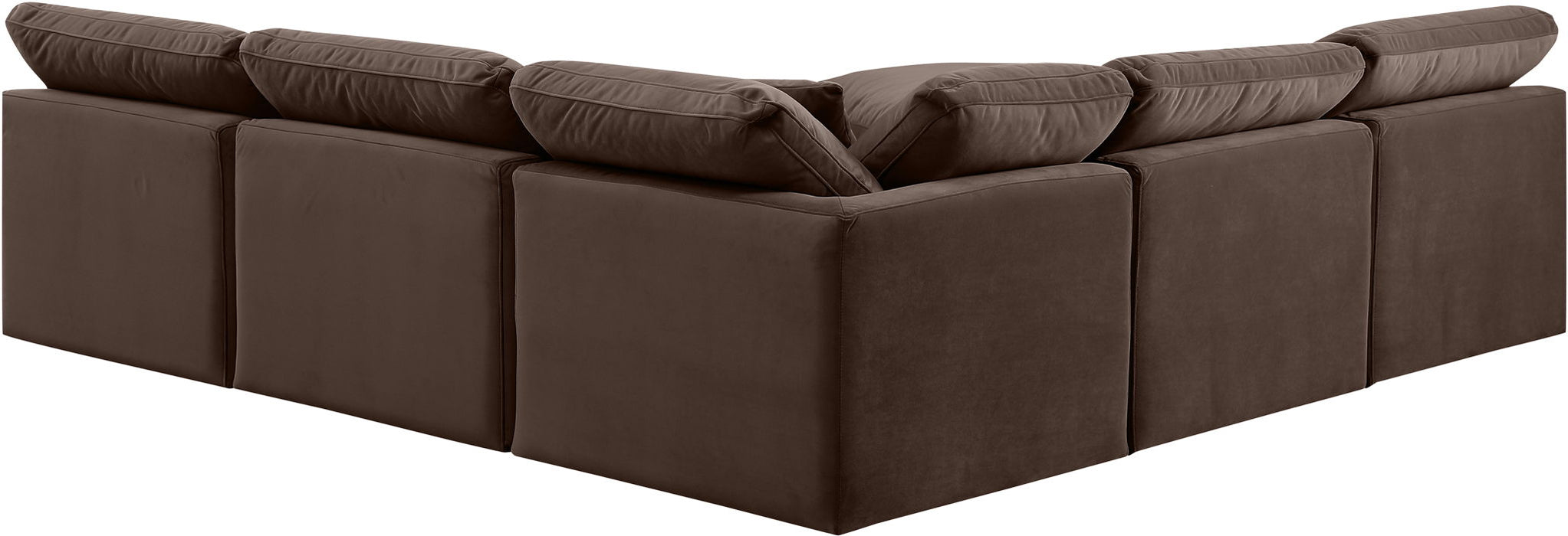 Indulge - Velvet 5 Piece Modular Corner Armless Sectional - Simple Home Plus
