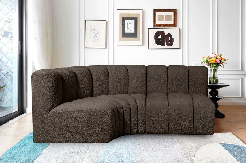 Arc - Boucle Fabric 3 Piece Sofa