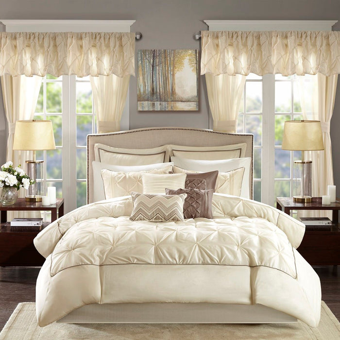 Joella - King 24 Piece Room In A Bag - Ivory - Simple Home Plus
