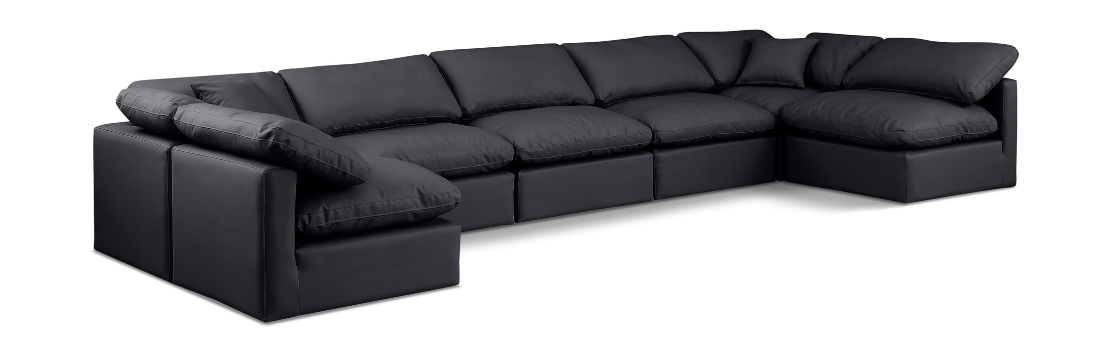 Indulge - Faux Leather 7 Piece Modular U-Shaped Sectional - Simple Home Plus