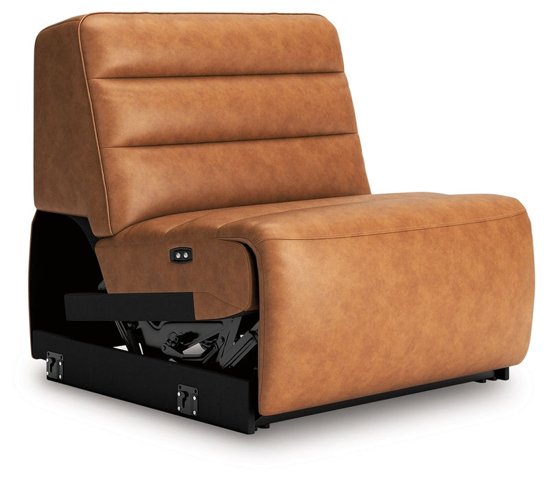 Modero - 5-Piece Power Reclining Sectional - Toffee - Simple Home Plus