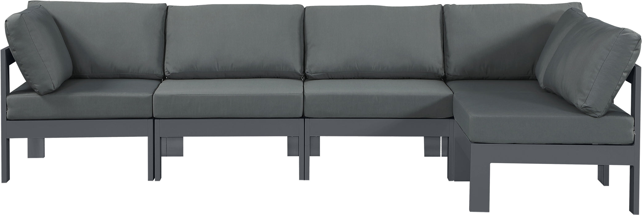 Nizuc - Outdoor Patio 5 Piece Modular Sectional With Gray Frame - Simple Home Plus