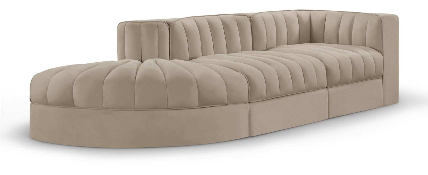 Rummi - Velvet Performance Fabric Upholstered 3 Piece Modular Sectional - Simple Home Plus