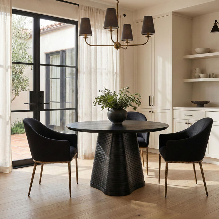 Ferro - Upholstered Dining Arm Chair With Brushed Gold Legs - Simple Home Plus