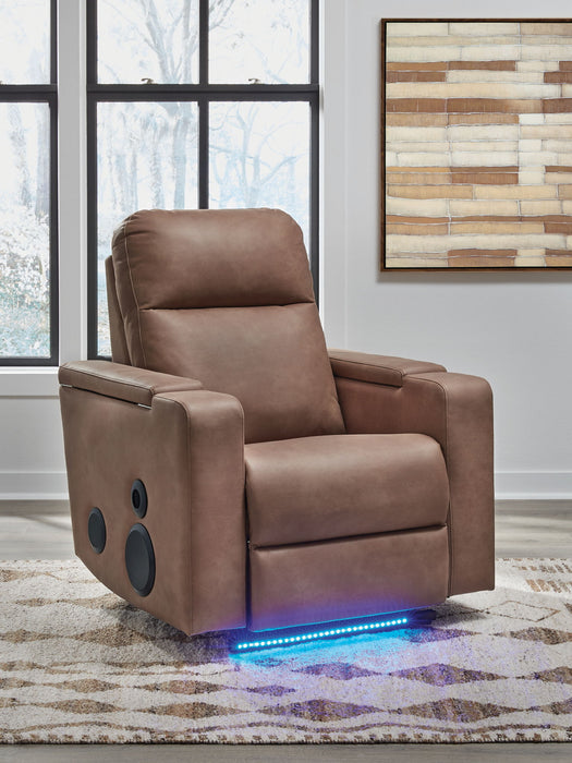 Lorrenton - Glider Power Recliner With Audio System - Caramel - Simple Home Plus