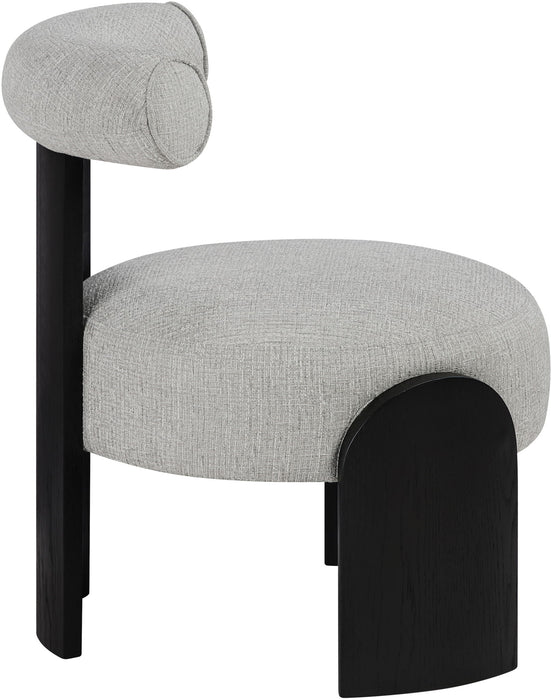 Calder - Linen Textured Fabric Upholstered Accent Chair - Painted Black Base - Simple Home Plus