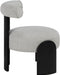 Calder - Linen Textured Fabric Upholstered Accent Chair - Painted Black Base - Simple Home Plus