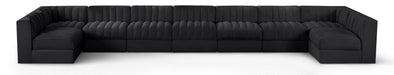 Rummi - Armless Velvet Performance Fabric Upholstered 9 Piece Modular Sectional - Simple Home Plus