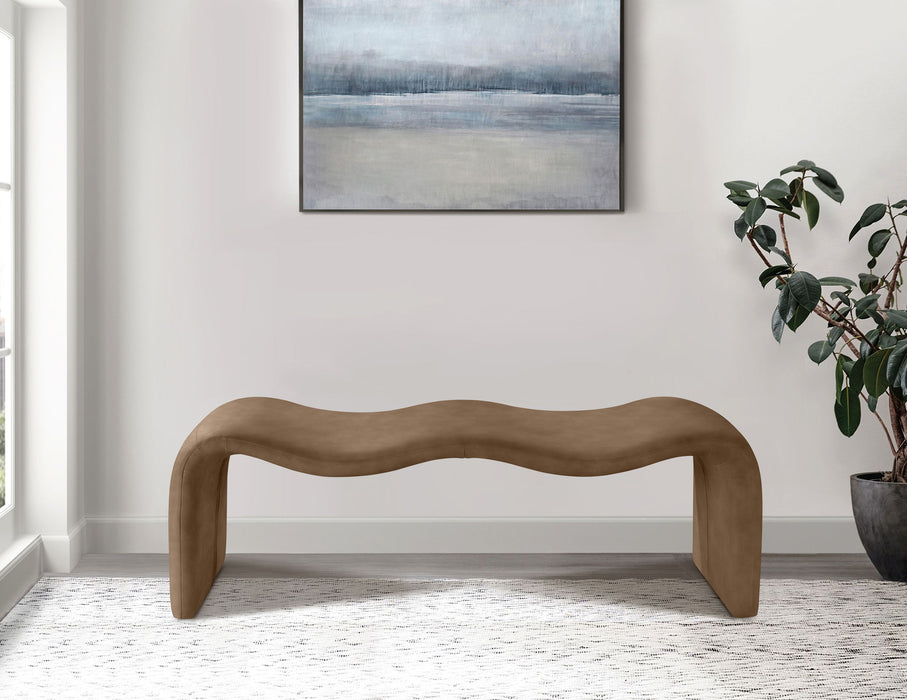 Willow - Faux Leather Bench - Brown - Simple Home Plus