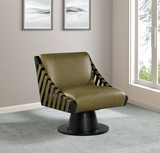 Millwin - Swivel Accent Chair With Black Base