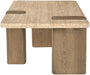 Ravenna - Genuine Fabric Travertine And Oak Wood Table - Simple Home Plus