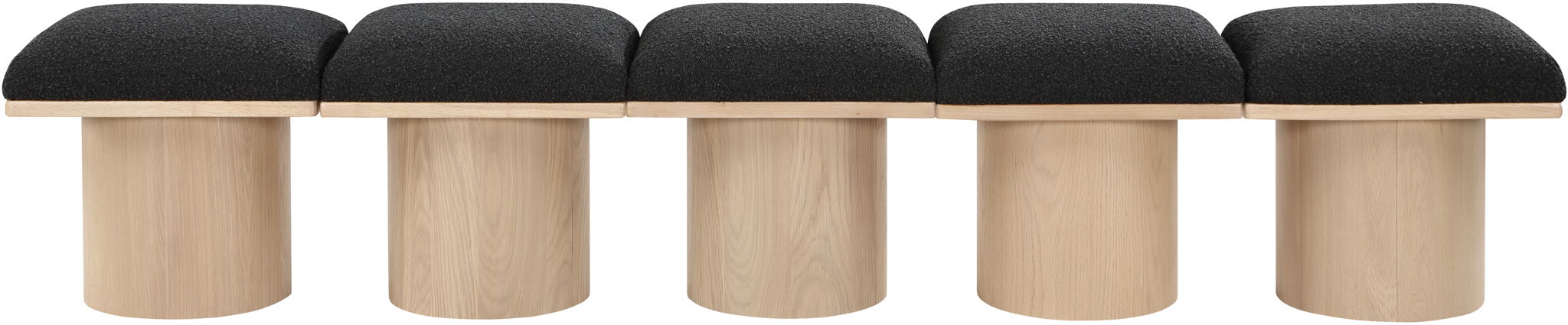 Pavilion - 5 Piece Modular Bench With Natural Base - Simple Home Plus