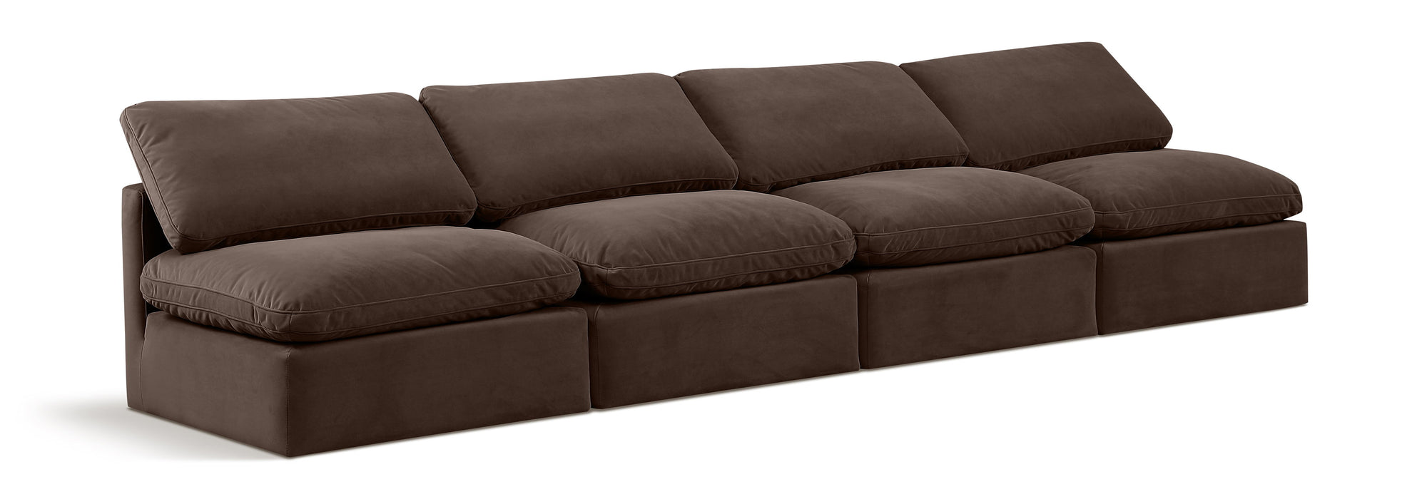 Indulge - Velvet 4 Seat Modular Armless Sofa - Simple Home Plus