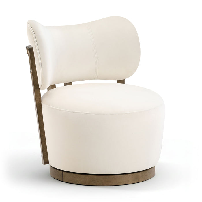 Elara - Velvet Upholstered Swivel Accent Chair - Stained Brown - Simple Home Plus