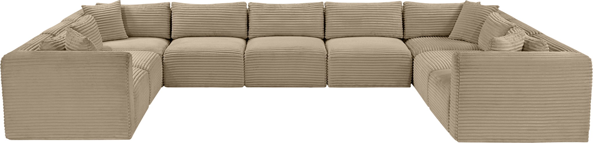 Shaggy - Fabric 9 Piece Modular U-Shaped Sectional - Simple Home Plus