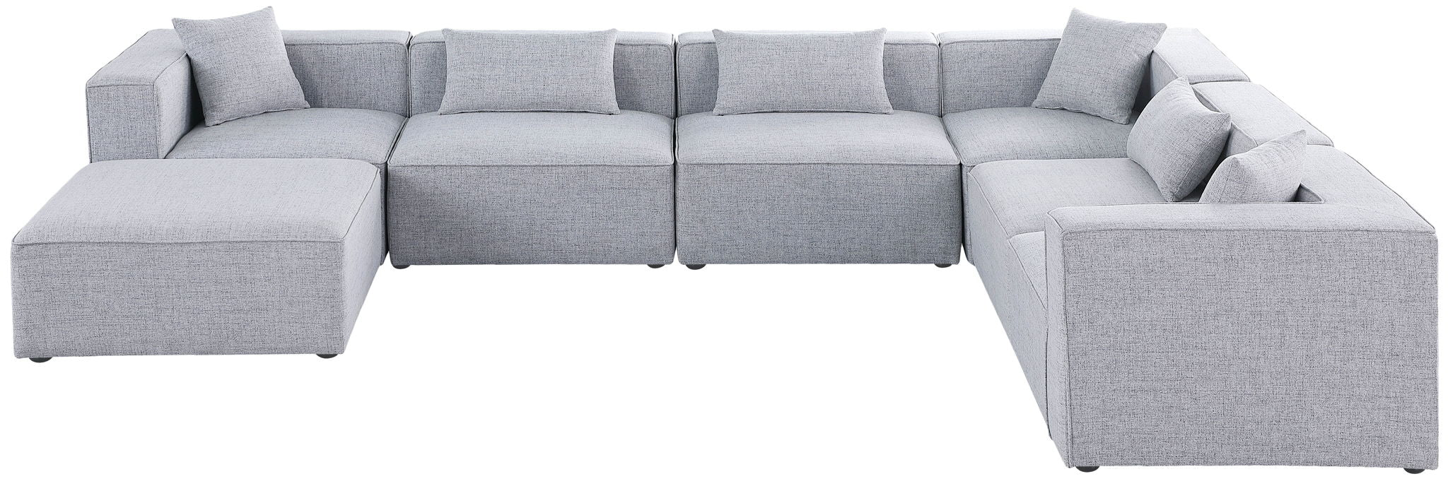 Cube - Linen 7 Piece Modular Sectional - Simple Home Plus