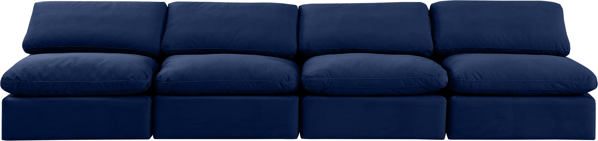 Indulge - Velvet 4 Seat Modular Armless Sofa - Simple Home Plus