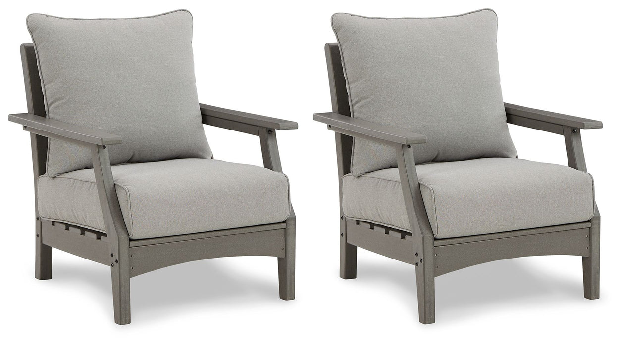 Visola - Gray - Lounge Chair w/Cushion (Set of 2) - Simple Home Plus