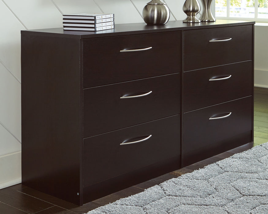 Finch - Black - Six Drawer Dresser - Simple Home Plus
