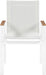 Nizuc - Outdoor Patio Dining Arm Chair With White Frame And Natural Arms (Set of 2) - Simple Home Plus