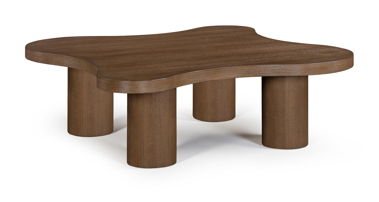 Cove - 48" Oak Veneer And Solid Wood Coffee Table - Simple Home Plus