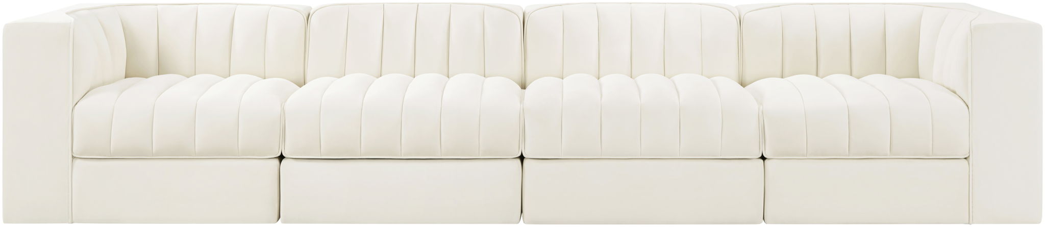 Rummi - Velvet Performance Fabric Upholstered 4 Piece Modular Sofa - Simple Home Plus