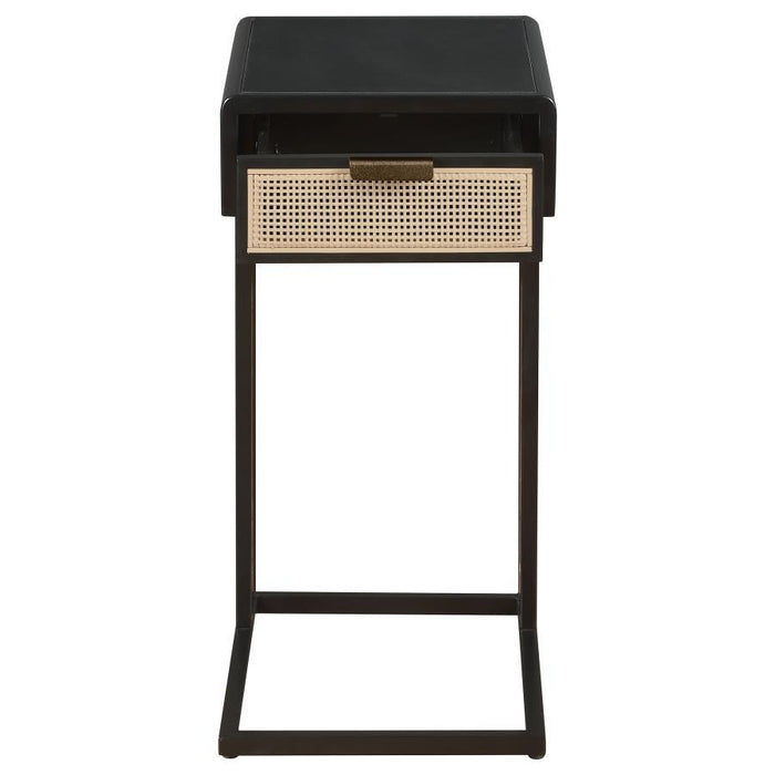 Amherst - 1-Drawer Radio Weave Cane Metal Side Table - Simple Home Plus