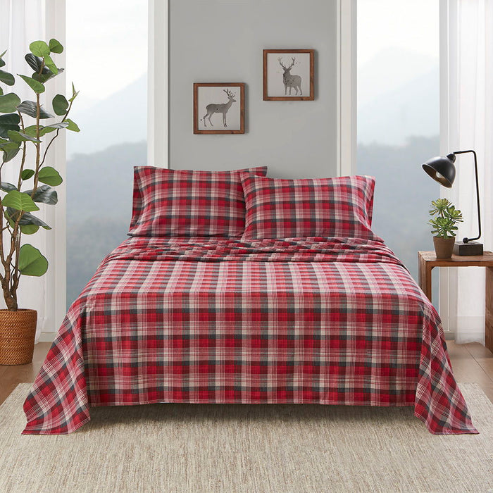 Queen Sheet Set - Red Plaid - Simple Home Plus