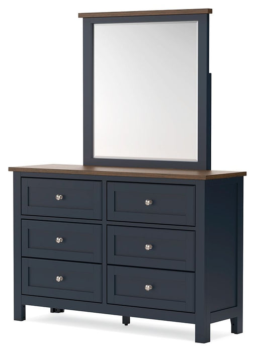 Landocken - Brown / Blue - Dresser and Mirror - Simple Home Plus