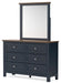Landocken - Brown / Blue - Dresser and Mirror - Simple Home Plus
