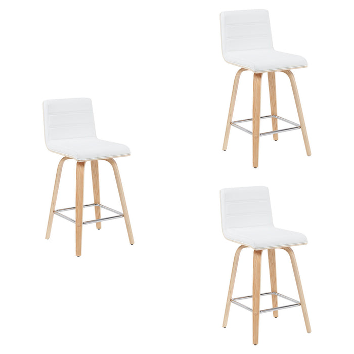 Vienna - Modern Counter Height Swivel Bar Stool - Patterned Oak Wood Frame - Simple Home Plus