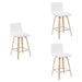 Vienna - Modern Counter Height Swivel Bar Stool - Patterned Oak Wood Frame - Simple Home Plus