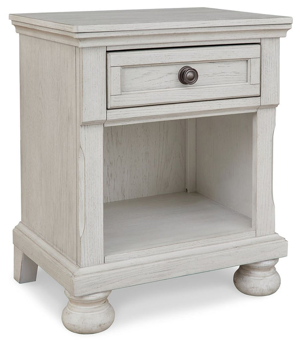 Robbinsdale - Antique White - One Drawer Night Stand - Simple Home Plus