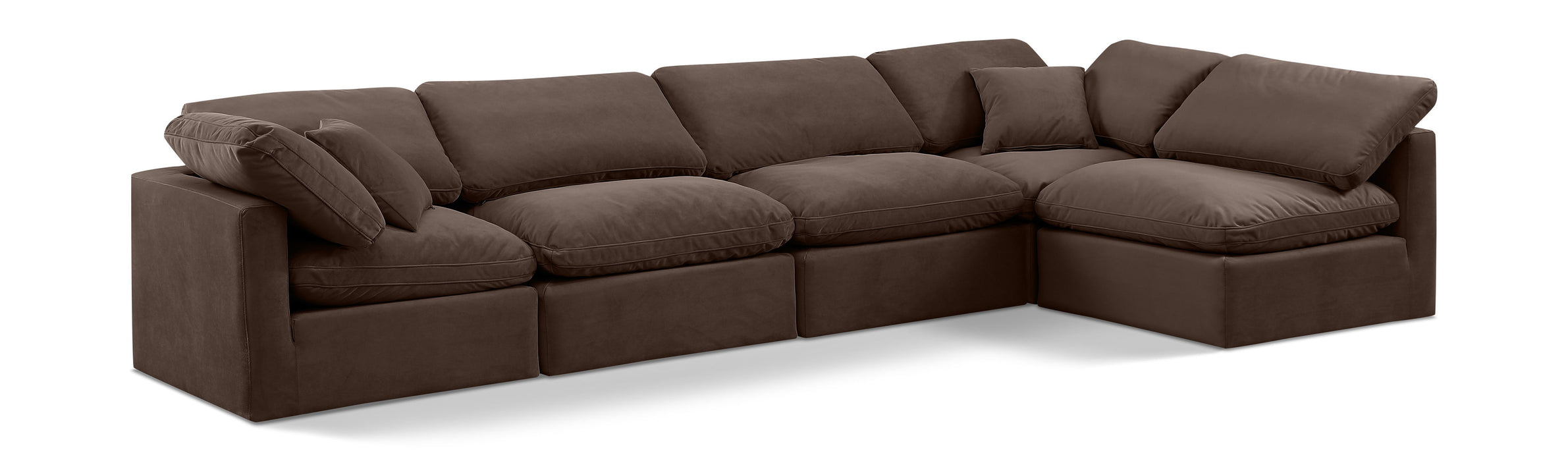 Indulge - Velvet 5 Piece Modular Sectional - Simple Home Plus