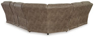 Ravenel - 3-Piece Power Reclining Sectional With Raf Power Reclining Loveseat With Console - Faux Leather - Fossil - Simple Home Plus