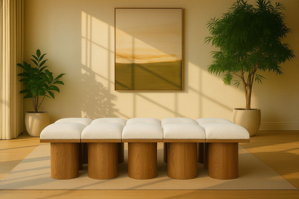 Pavilion - 10 Piece Modular Bench With Brown Base - Simple Home Plus